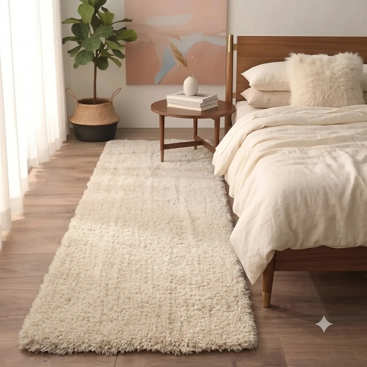 Alfombra Nórdica Furry 150x50 cm Base Antideslizante