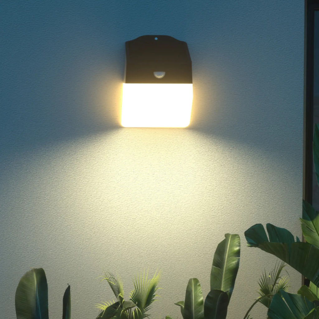 Aplique Solar LED Exterior con Sensor de Movimiento Luz Cálida
