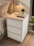 Mesa de Luz Bruselas Minimalista 3 Cajones 42x35x60 cm