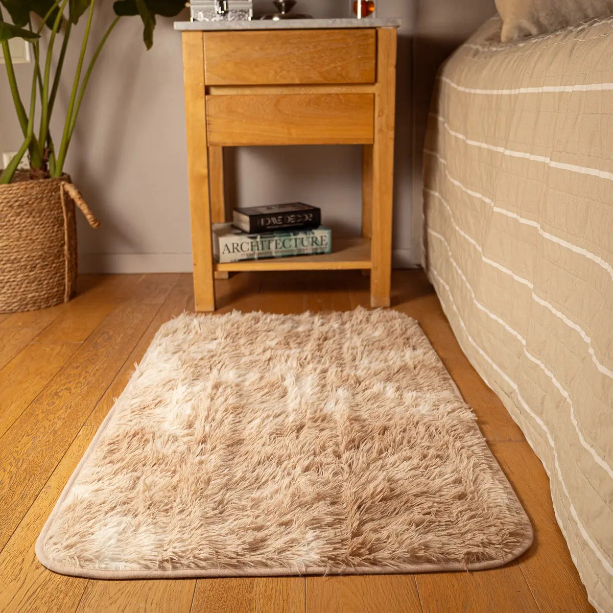 Alfombra Nórdica Peluda 100x60 cm Pie de Cama