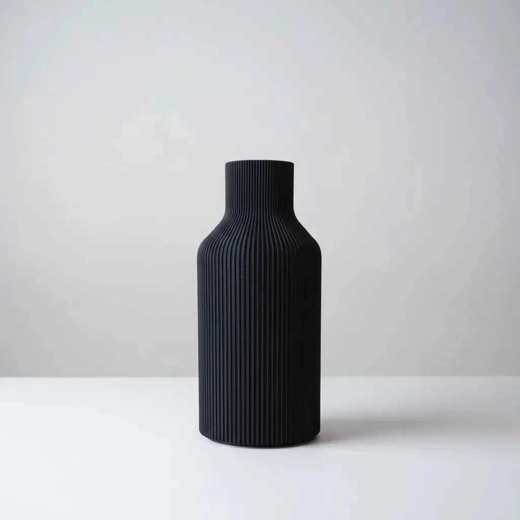 Jarrón Florero Botella Decorativo 17 cm Negro