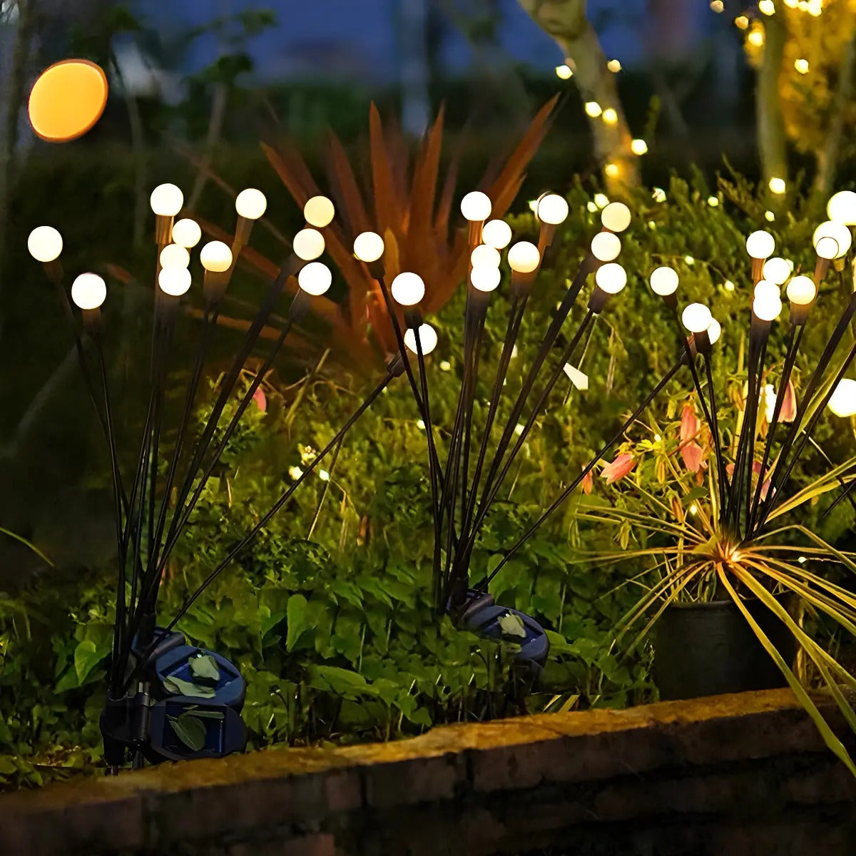 Luces Solares de Estaca Ramo de Bolitas 75 cm - Pack x2