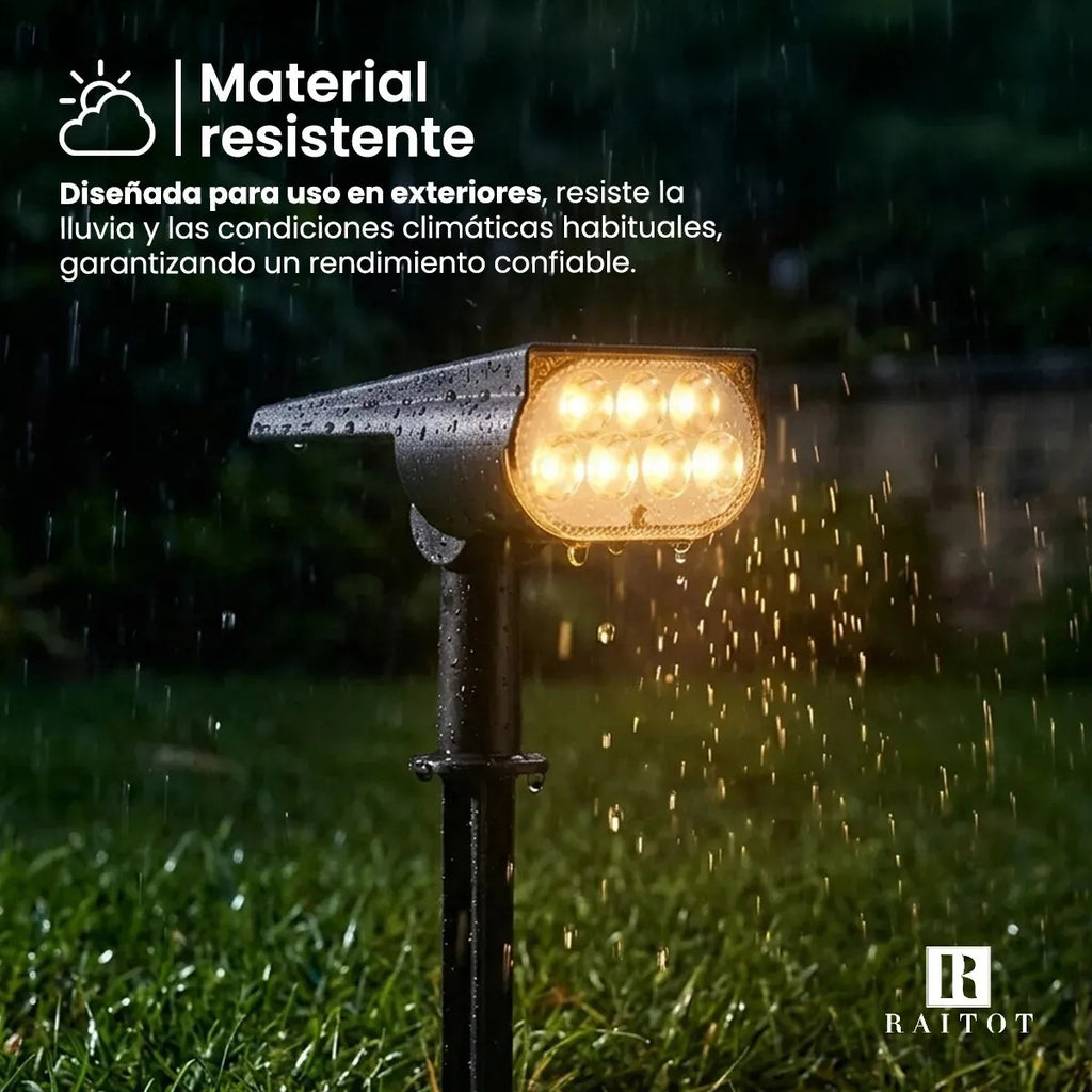 Estaca Solar 7 LED con Sensor para Jardín — Luz Cálida Raitot