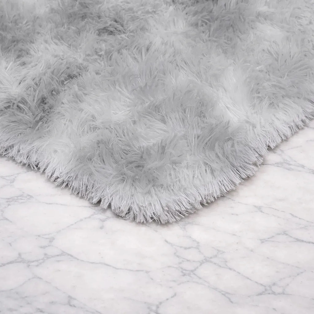 Alfombra Nórdica Pelo Largo 100x60 cm Lavable Gris