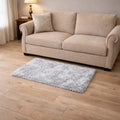 Alfombra Nórdica Pelo Largo 100x60 cm Lavable Gris