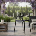 Silla Allegra Apilable de Polipropileno Apta Exterior Negro