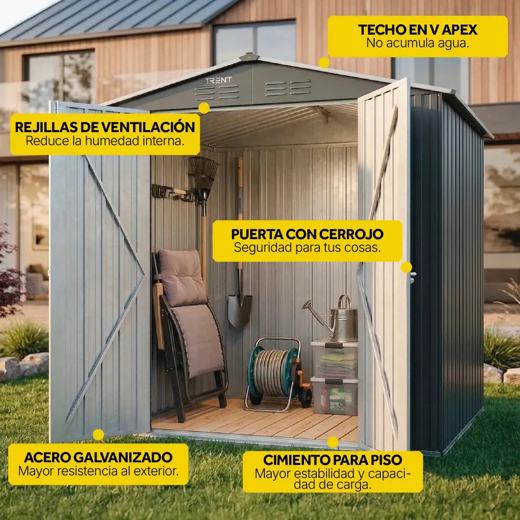 Cobertizo de Acero Galvanizado Trent 195x181x151 cm