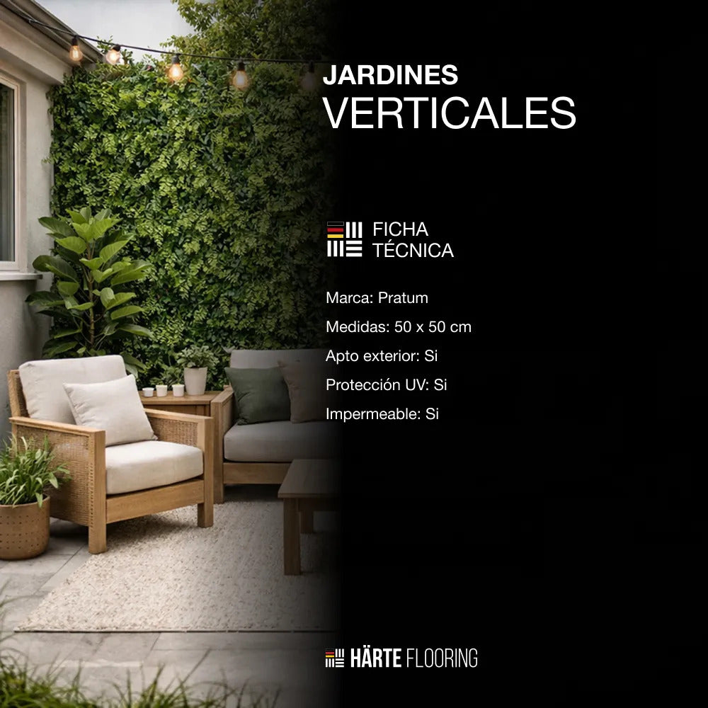 Panel de Jardín Vertical Artificial 50x50 cm Muro Verde