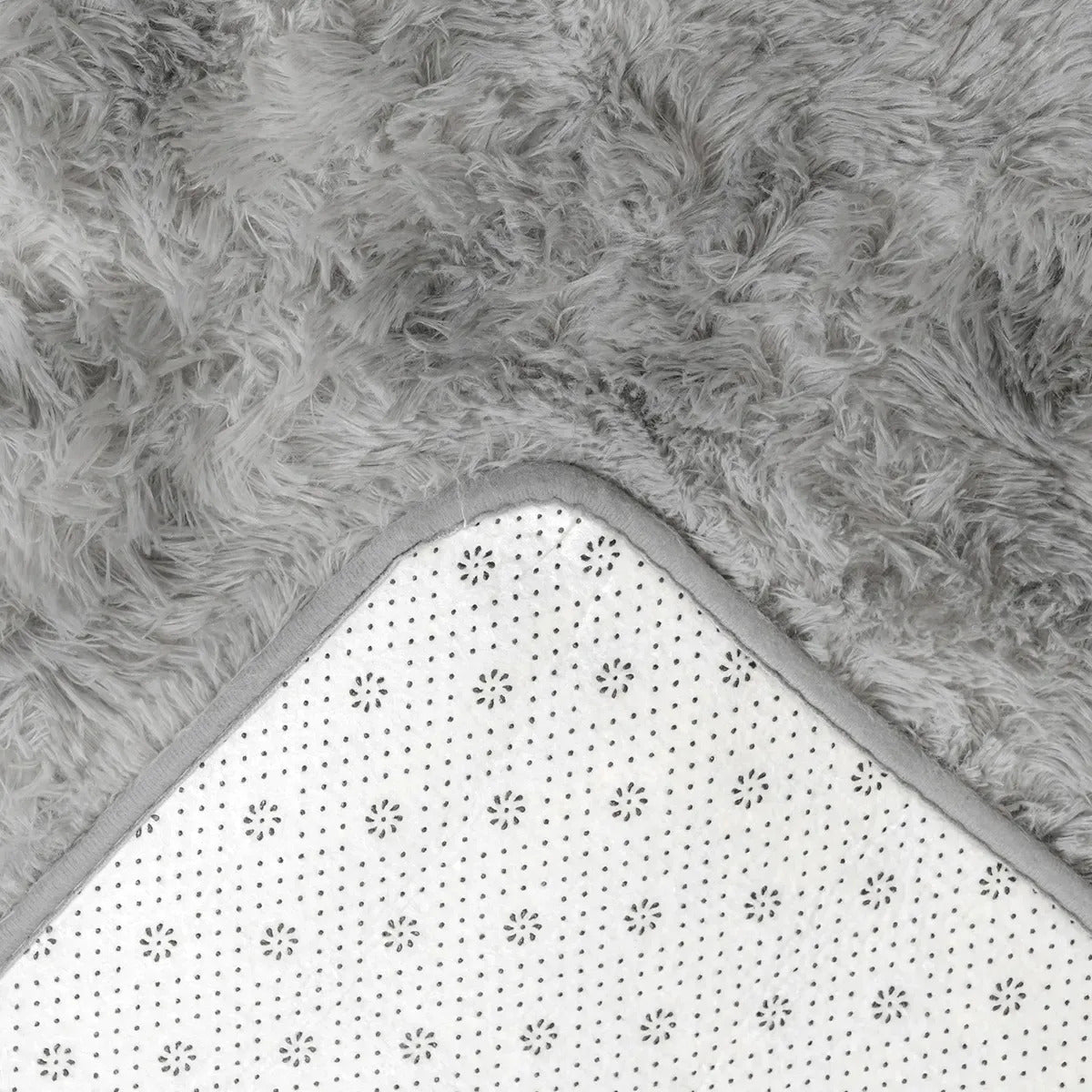 Alfombra Nórdica Pelo Largo 140x200 cm Antideslizante Gris