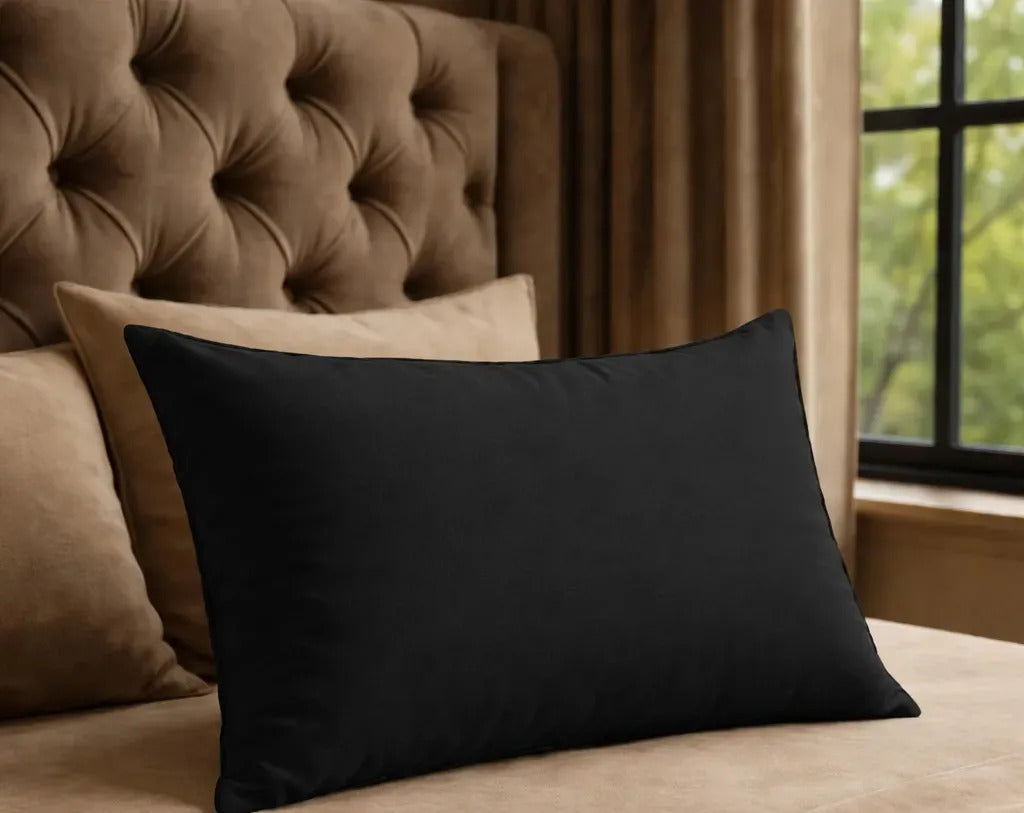Combo x4 Almohadas Vellón Premium 60x35 cm Negro