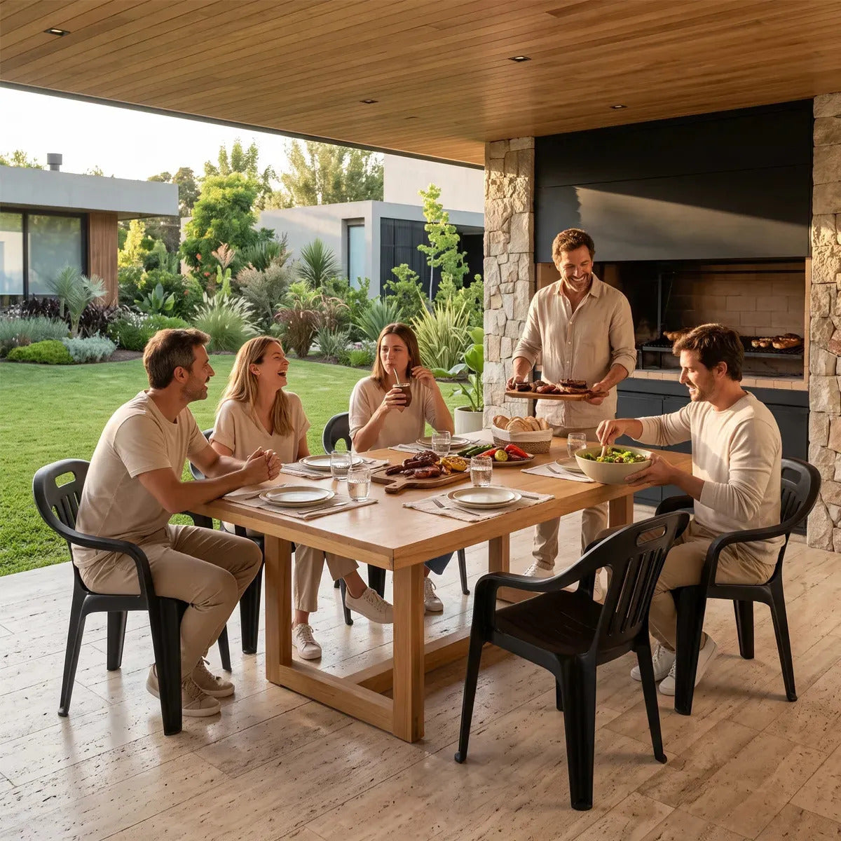 Sillón de Jardín Fátima Polipropileno Reforzado Negro