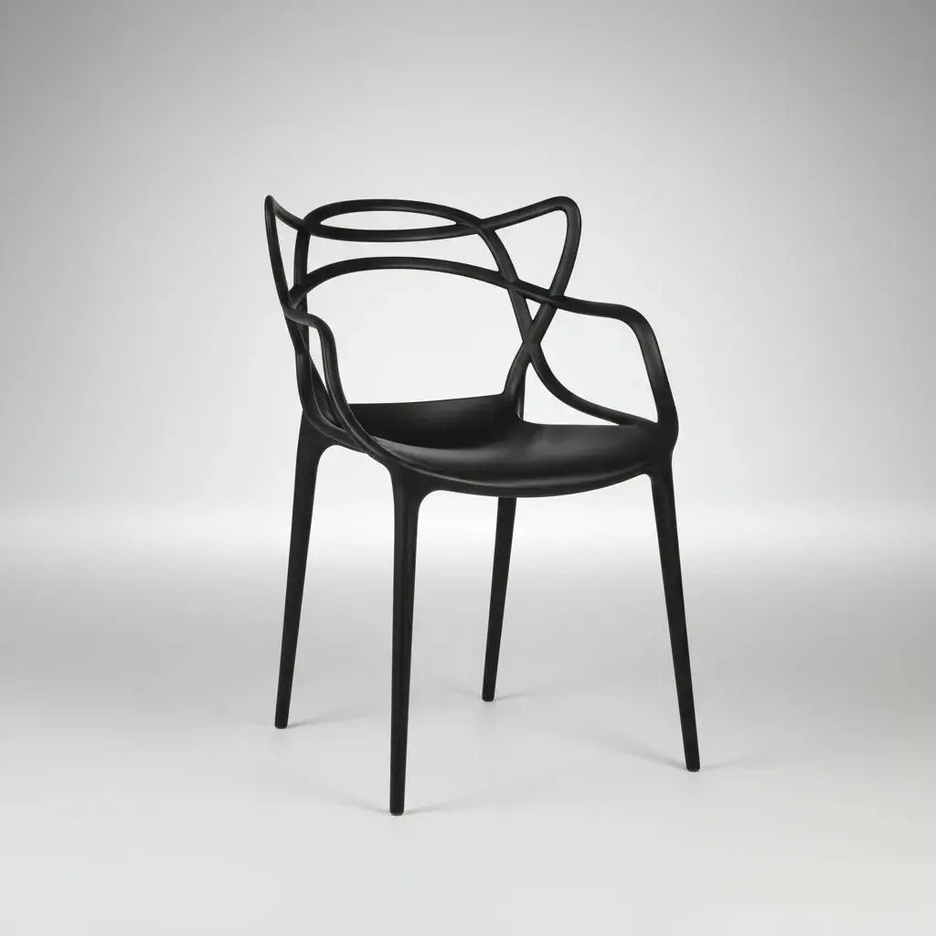 Silla Allegra Apilable de Polipropileno Apta Exterior Negro