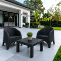 Pack 2 Sillones Alejo + Mesa Ratona 70x70 Símil Rattán