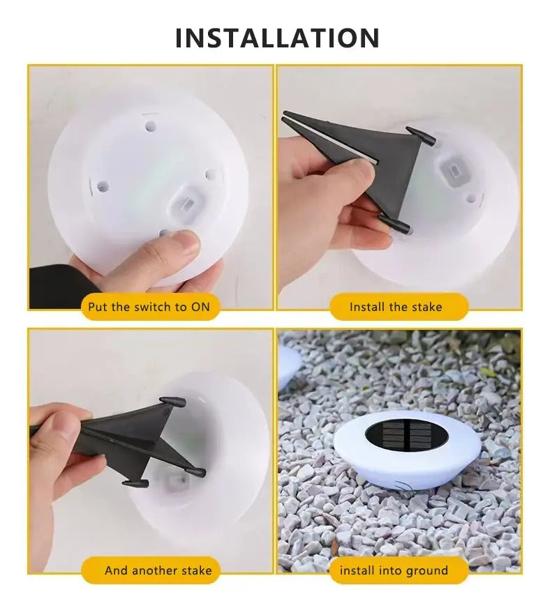 Estacas Solares LED para Jardín 14 Leds - Pack x4