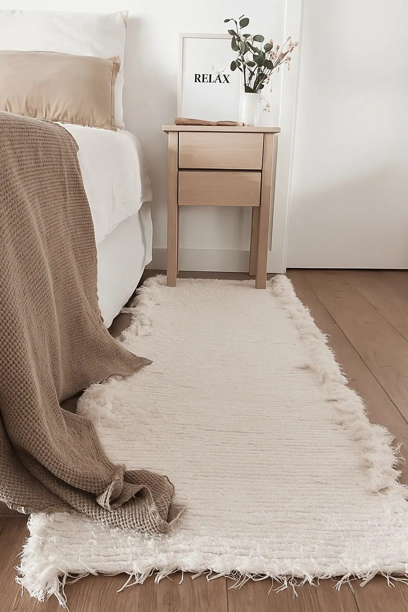 Alfombra de Algodón Tejida en Telar 110x60 cm