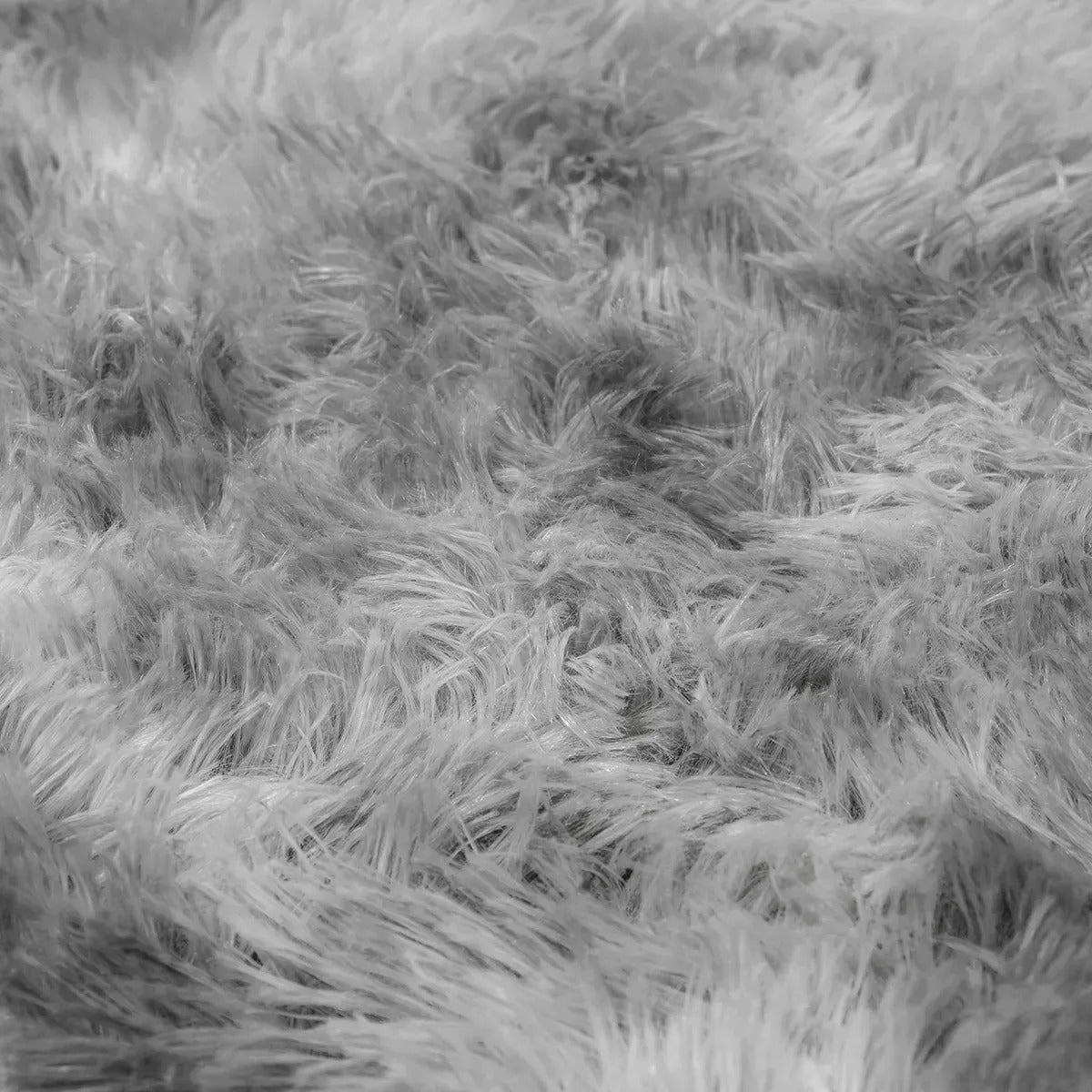 Alfombra Nórdica Pelo Largo 100x60 cm Lavable Gris