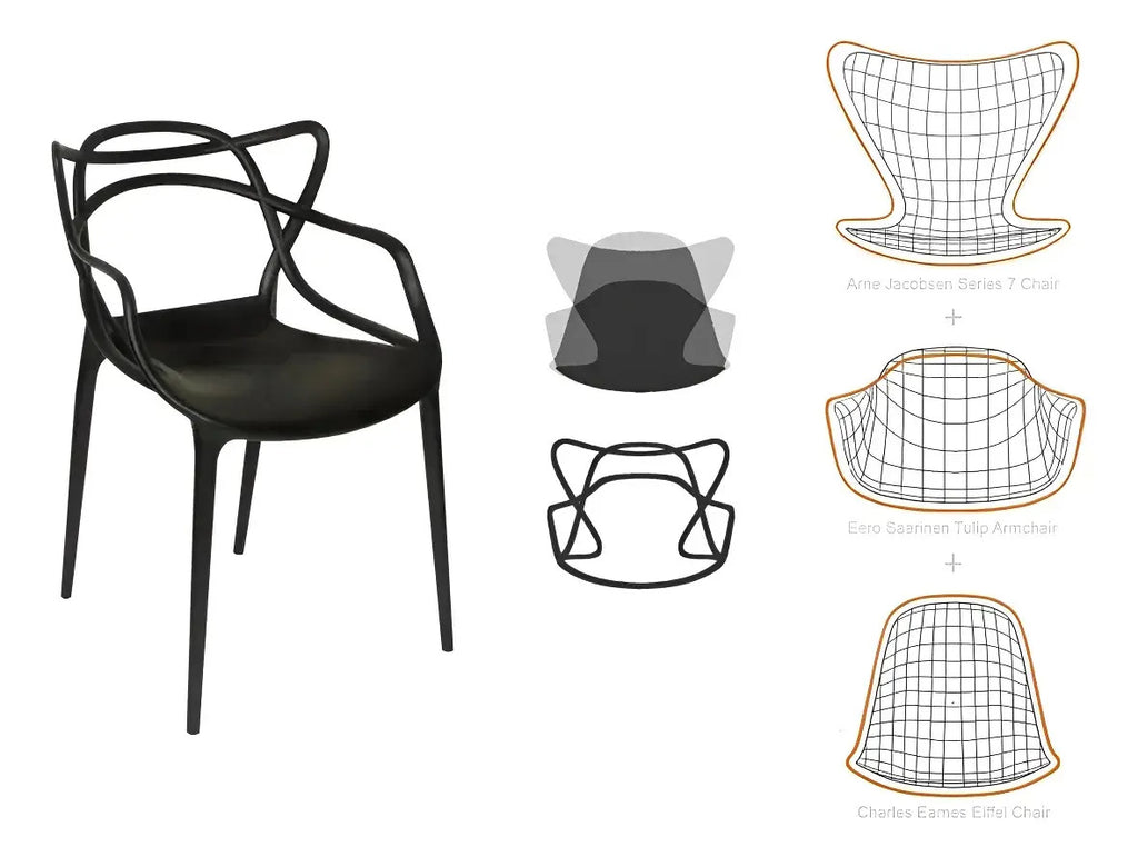 Silla Allegra Apilable de Polipropileno Apta Exterior Negro