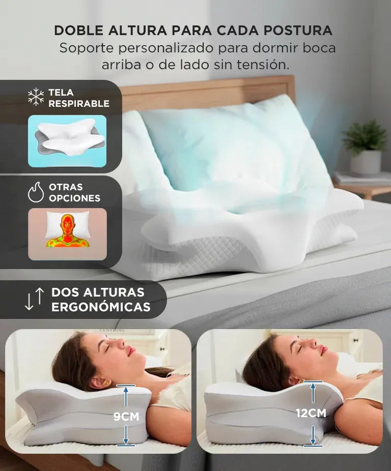 Almohada Cervical Gadnic Memory Foam Diseño Mariposa