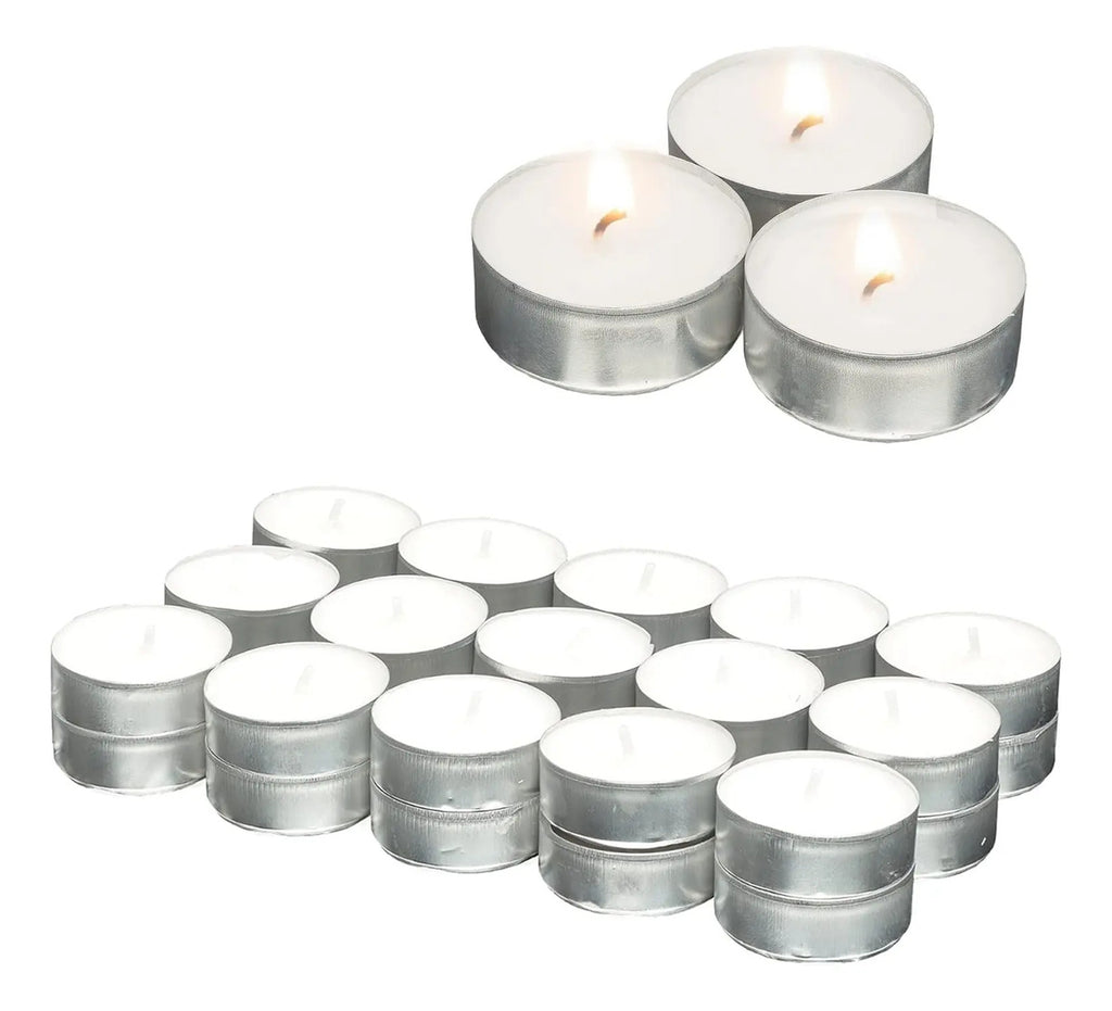 Pack x100 Velas de Noche con 100 Chapitas Portavelas