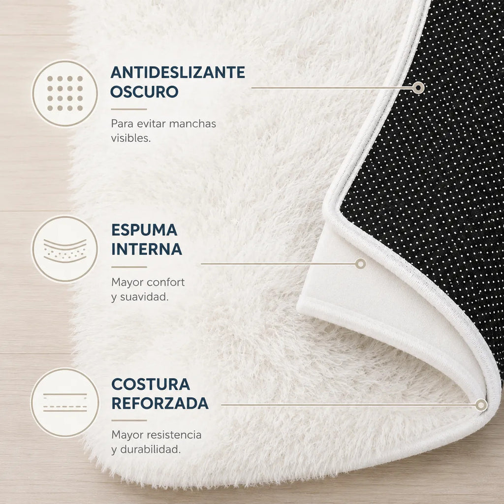 Alfombra Nórdica Peluda 200x140 cm Pelo Largo Living