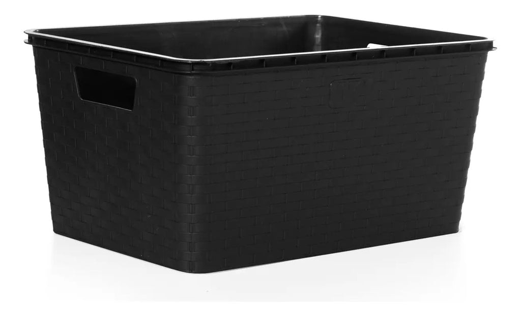 Cajas Organizadoras Símil Rattán Medianas 14 L — Pack x3
