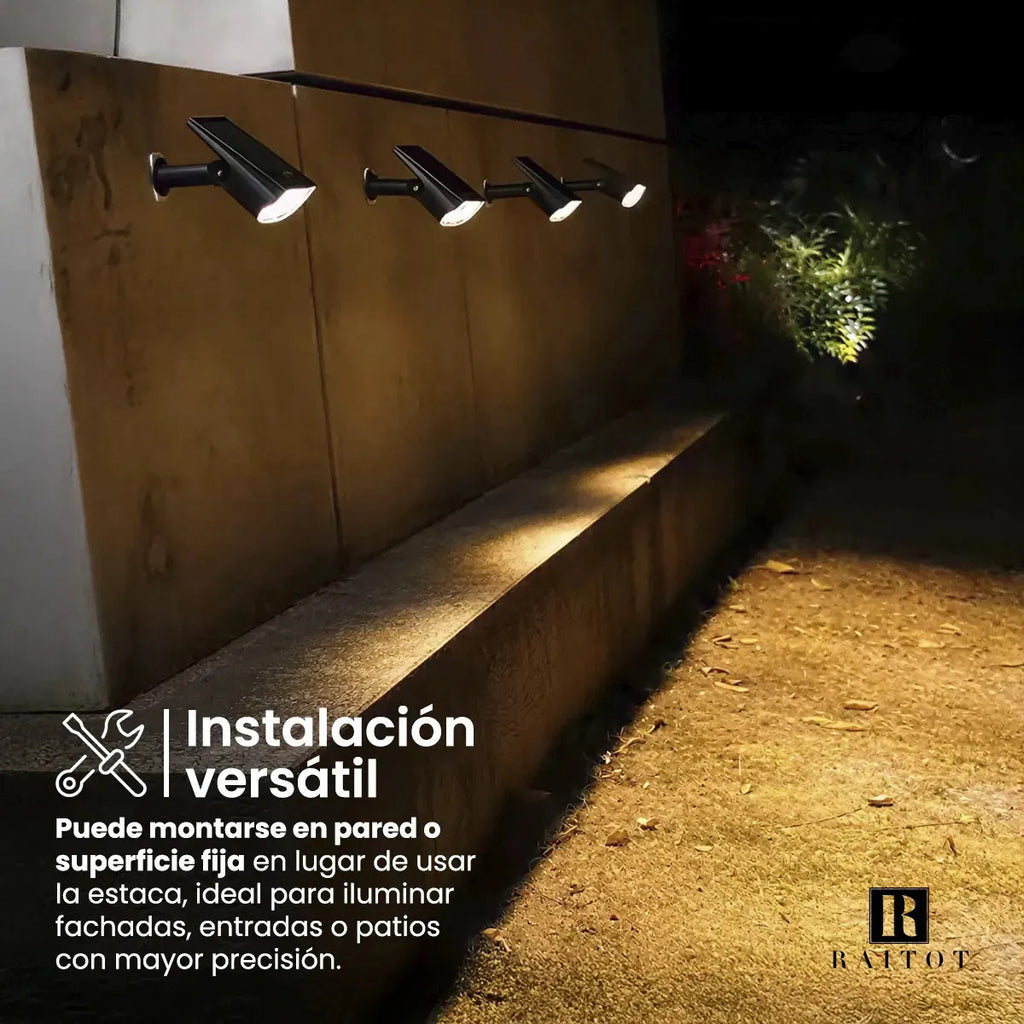 Estaca Solar 7 LED con Sensor para Jardín — Luz Cálida Raitot