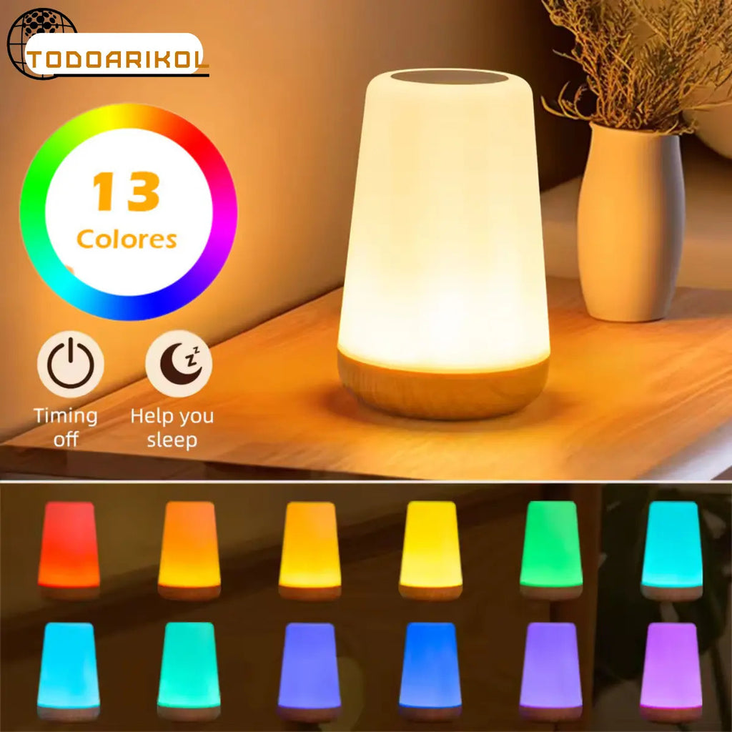 Velador Nórdico LED Táctil Recargable con Control Remoto