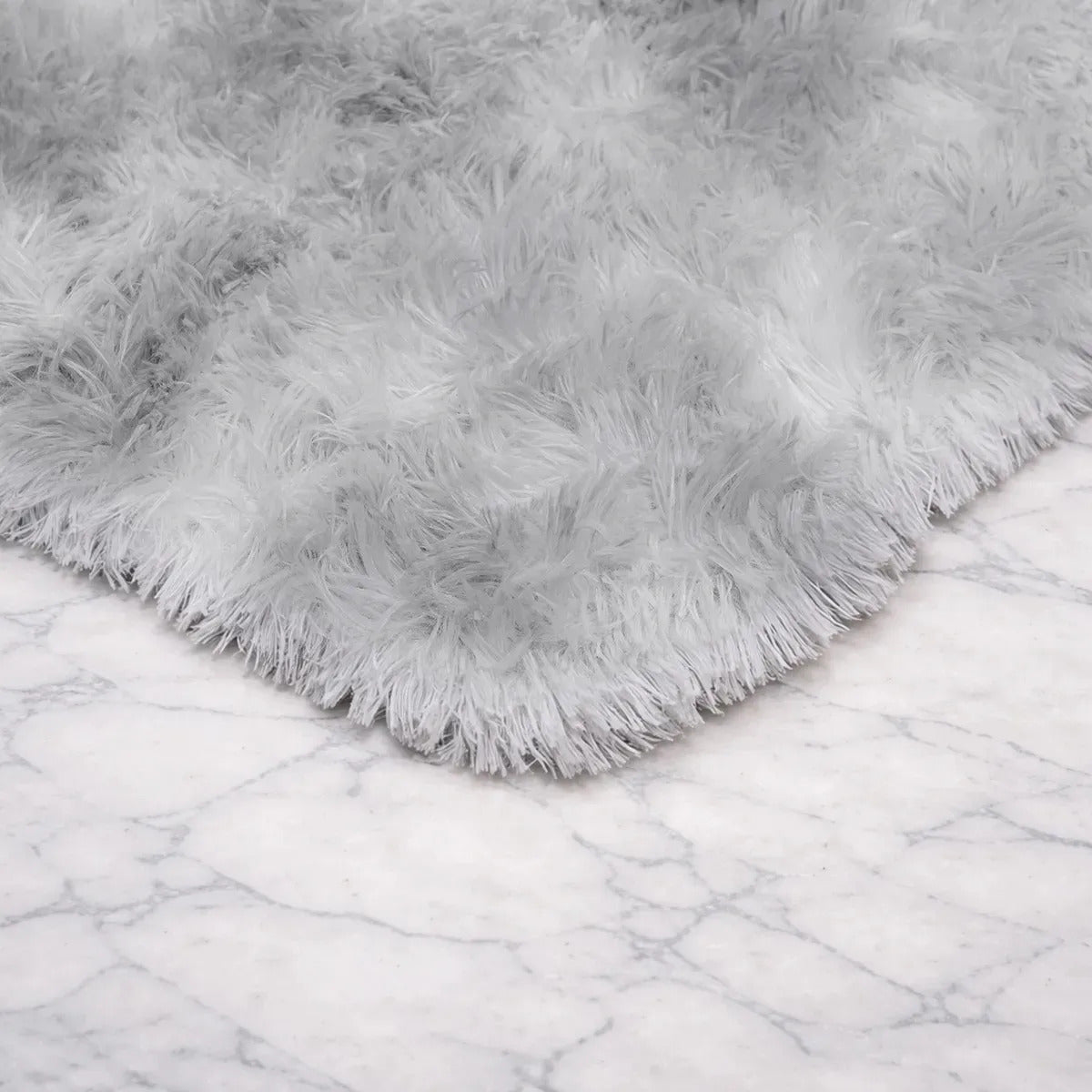 Alfombra Nórdica Pelo Largo 140x200 cm Antideslizante Gris