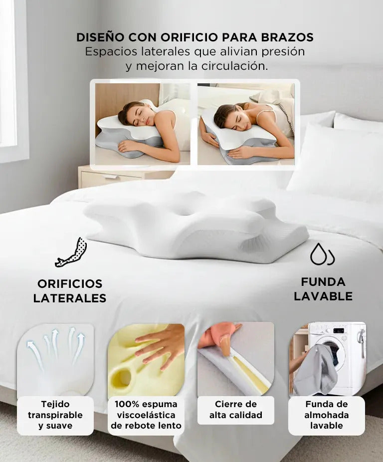 Almohada Cervical Gadnic Memory Foam Diseño Mariposa