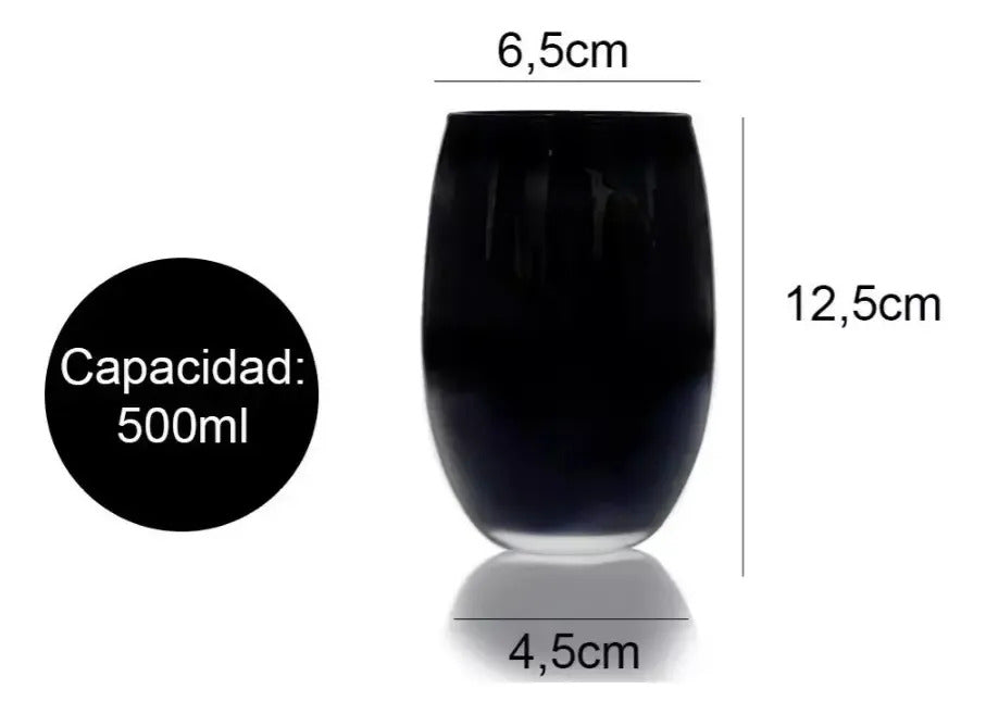 Set x24 Piezas Antillas Rigolleau — Platos y Vasos Negro