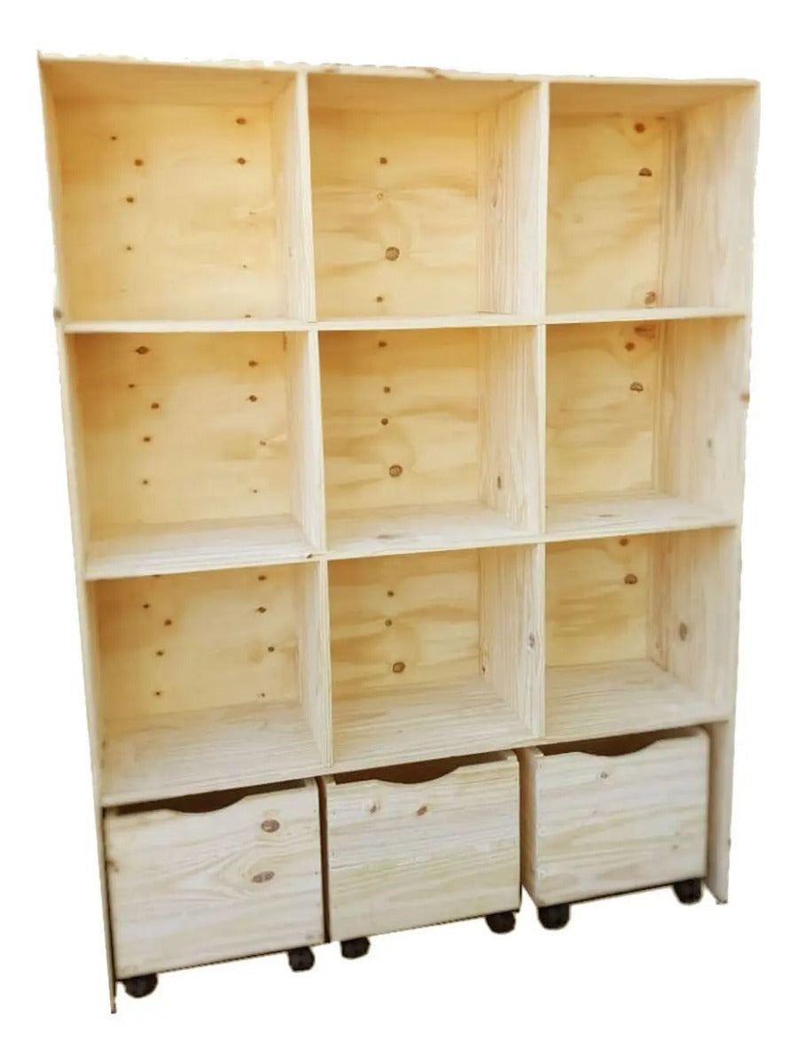 Juguetero Organizador de Pino 1,20 x 1,60 m con Canastos
