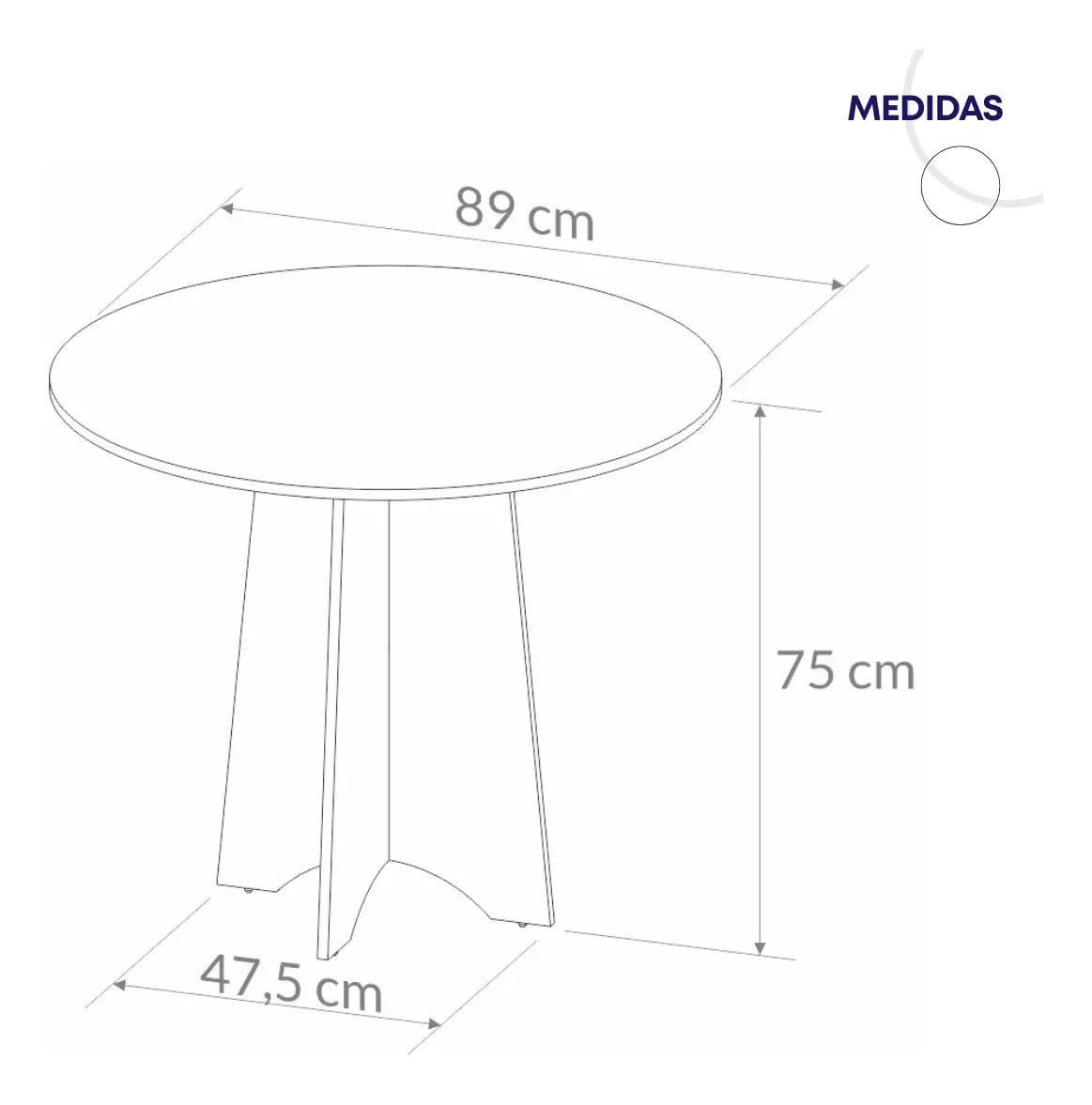 Mesa Redonda de Comedor 90 cm Koa Base Pedestal Avellana