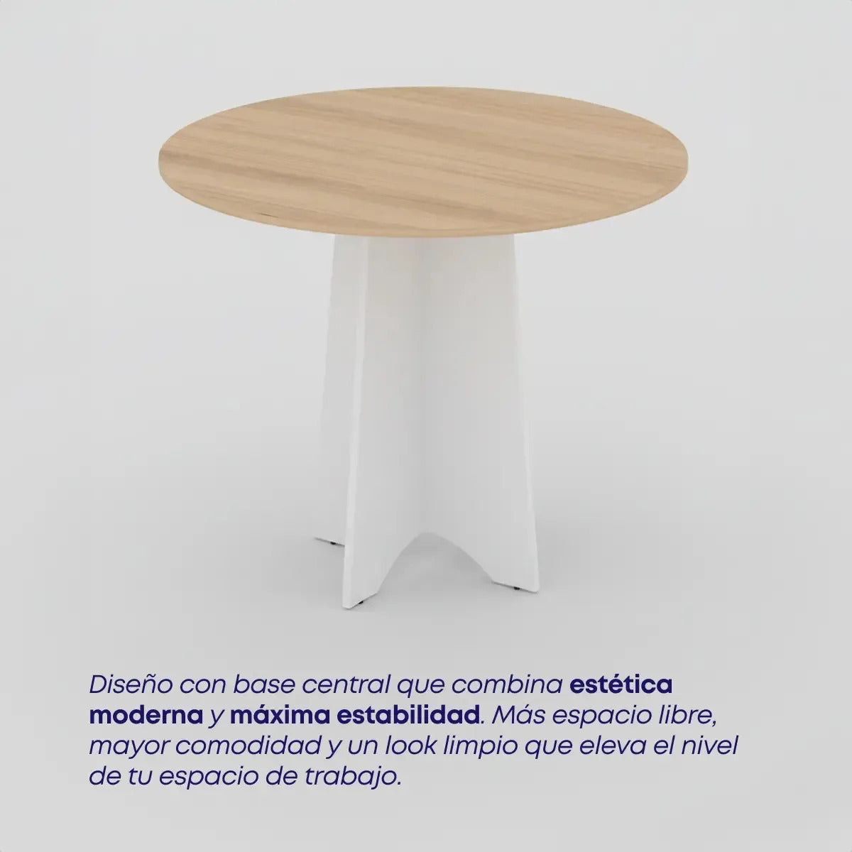 Mesa Redonda de Comedor 90 cm Koa Base Pedestal Avellana