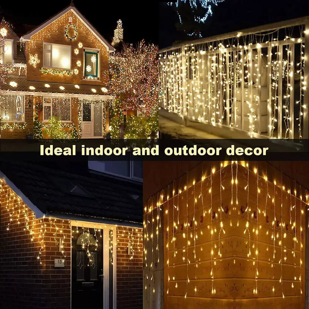Cortina LED Lluvia 4 x 0,6 m Interconectable con Efectos