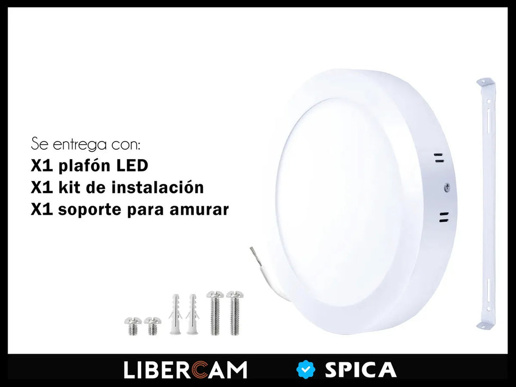 Panel Plafón LED 24W Redondo para Aplicar Exterior — Luz Fría
