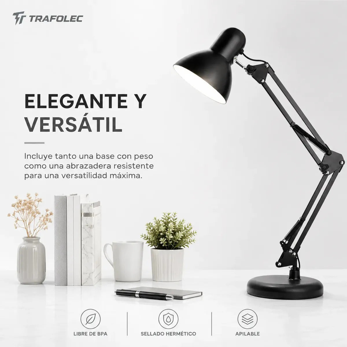 Lámpara de Escritorio Trafolec Articulada Mesa y Morsa E27