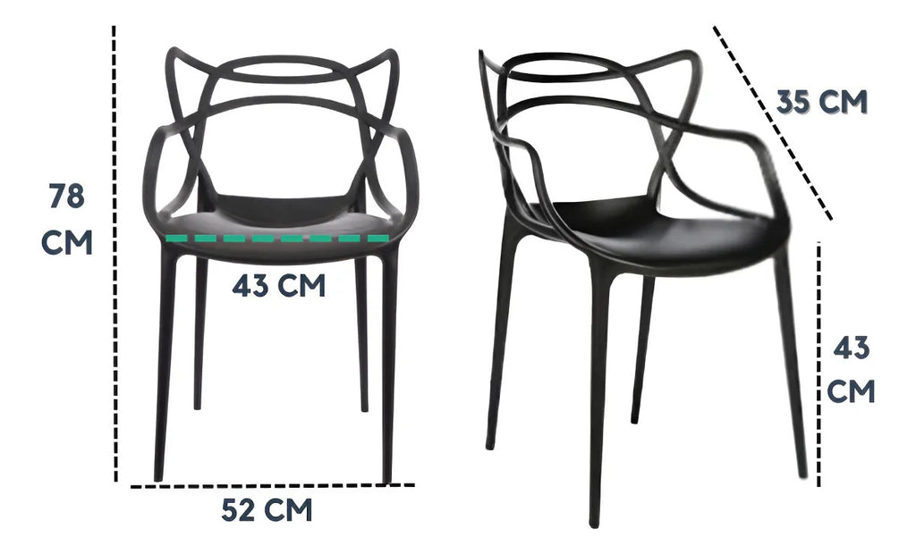 Silla Allegra Apilable de Polipropileno Apta Exterior Negro
