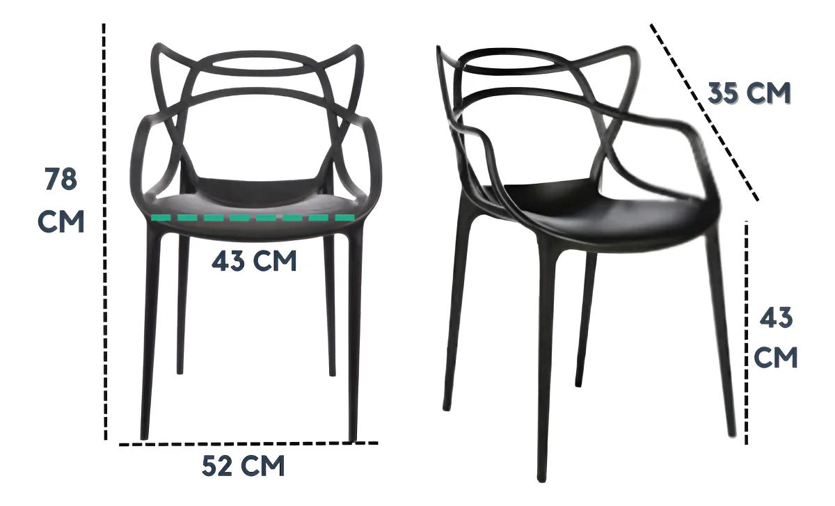 Silla Allegra Apilable de Polipropileno Apta Exterior Negro