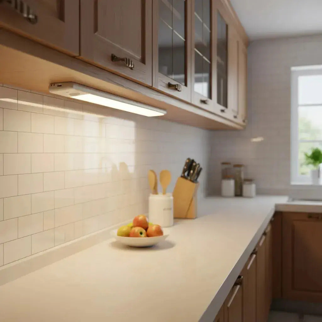 Barra Luz Led 60cm Combo X 2 Aluminio Bajo Alacena Cocina Luz Cálido Fría Neutra Veoquiero